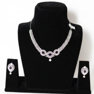 Zirconia Silver Necklace Set