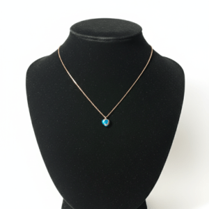 Rose Gold Blue Stone Necklace