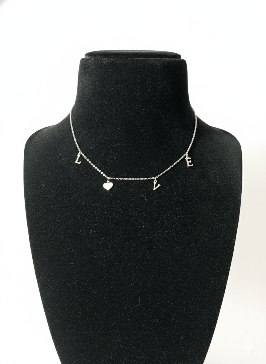 Silver LOVE Charms Necklace