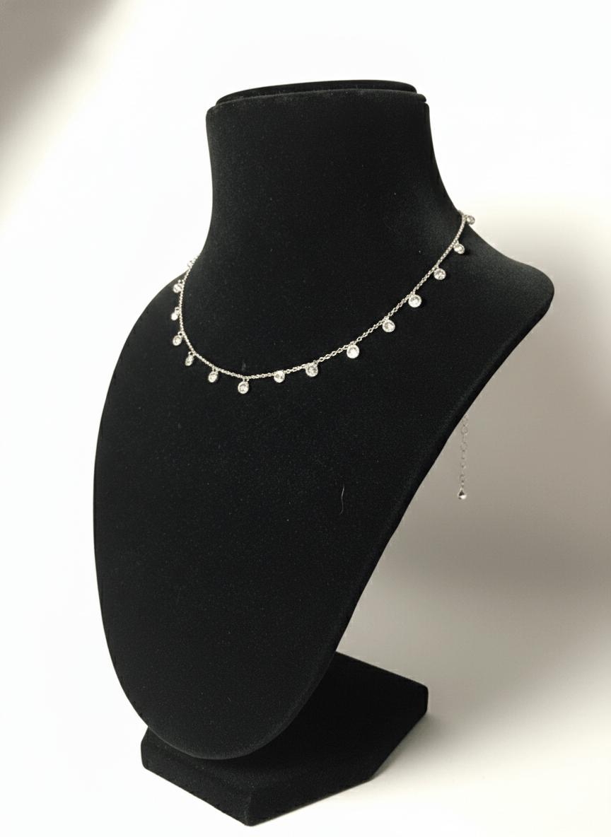 Sterling Silver Crystals Necklace