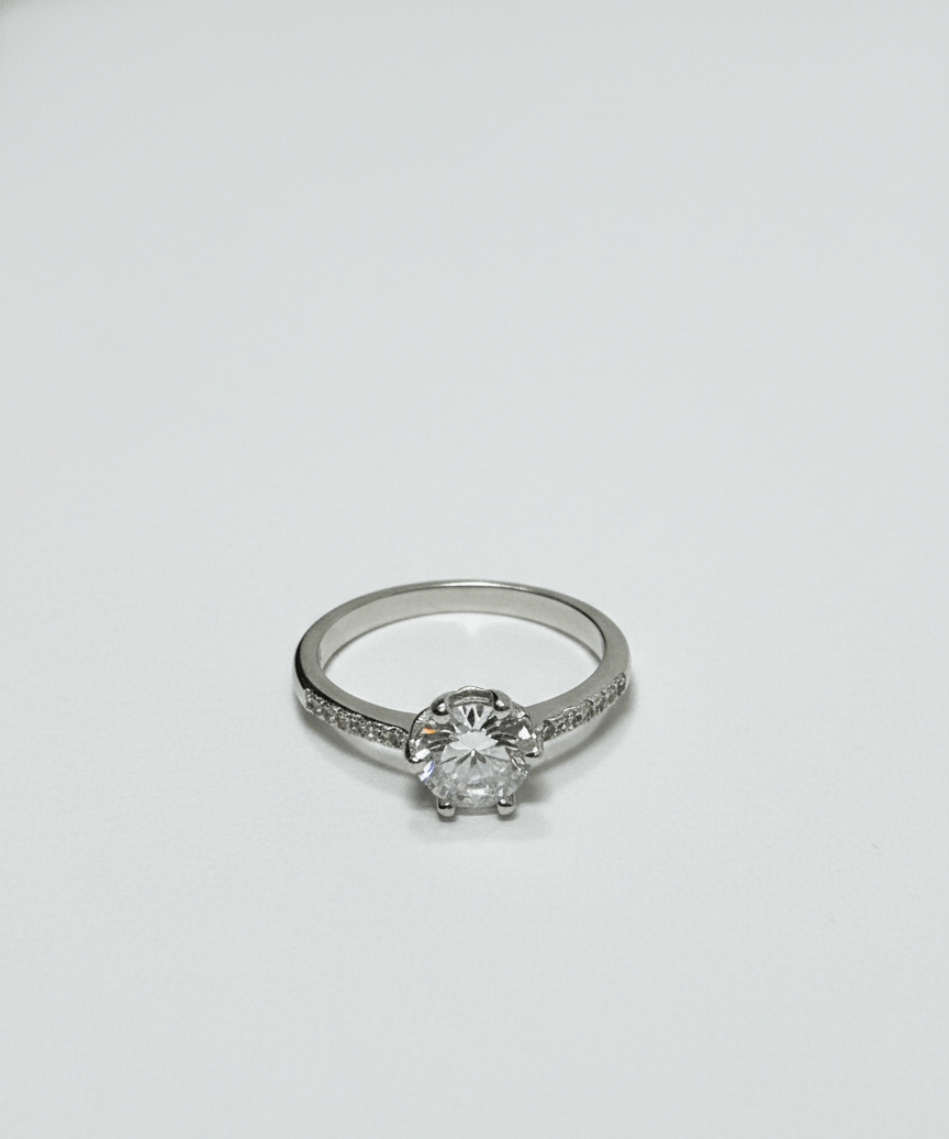 Solitaire Ring with Accent Stones