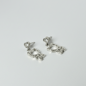 Cat Stud Earrings with Cubic Zirconia (CZ) Crystals
