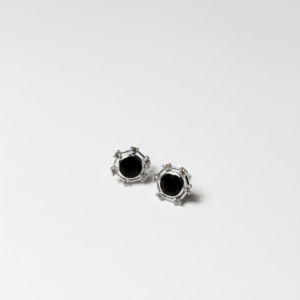 Sterling Silver Stone Inlay Twist Frame Moreen Stud Post Earrings