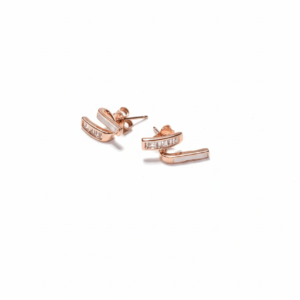 Rose Gold T-Bar Stud Earrings