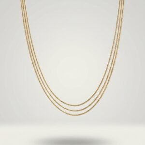 Elegant Triple Layer Gold Chain Necklace