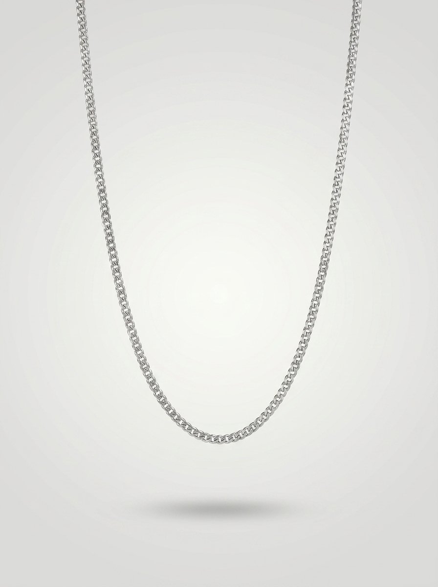 Classic Silver Curb Chain Necklace
