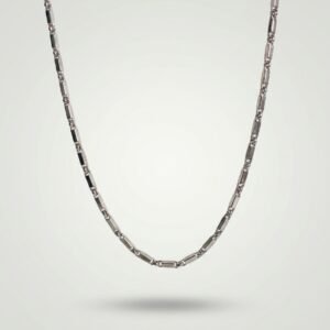 Modern Silver Bar Link Chain Necklace