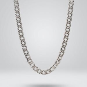 Bold Silver Double Link Chain Necklace