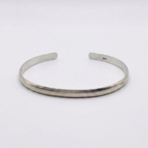 Classic Minimal Silver Open Cuff Bracelet