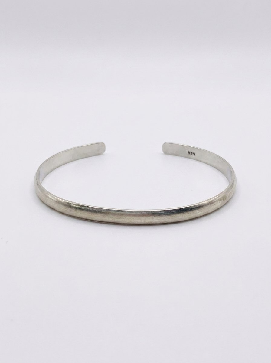 Classic Minimal Silver Open Cuff Bracelet