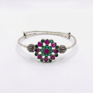 Traditional Floral Stone Kada Bracelet