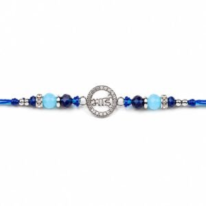 Bhai Rakhi for Brother | Blue Beaded Raksha Bandhan Rakhi
