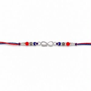 Bhai Infinity Rakhi for Brother | Red Blue Beaded Raksha Bandhan Thread